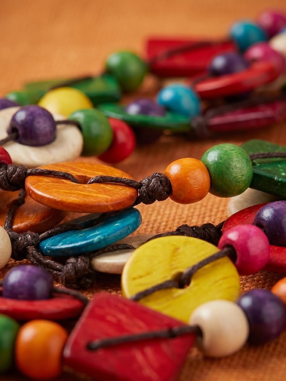 Anthropologie Bright Multicolor Beaded Multi-Strand Necklace - Picture 2 of 8